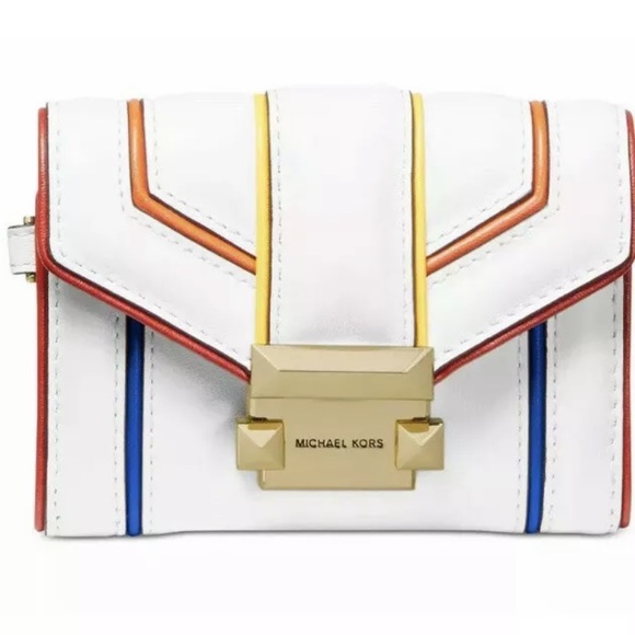 Michael Kores🌈NWTs🌈Whitney rainbow trim wallet - Picture 2 of 16